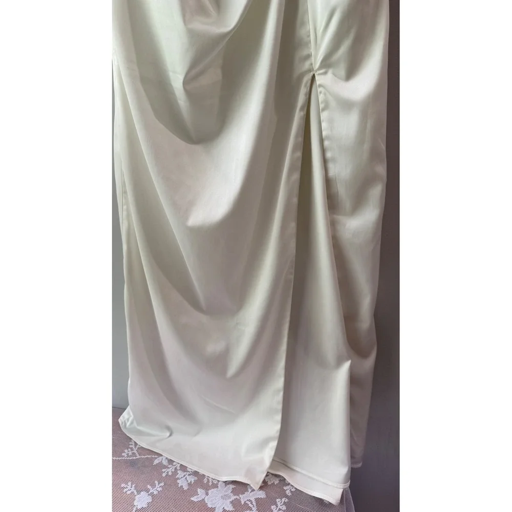 Abercrombie & Fitch Maxi Dress Womens MP Cream Excellent Twist Front Open Back